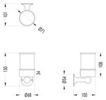 Devon&Devon New York Стакан с настенным держателем, керамика/золото- фото2