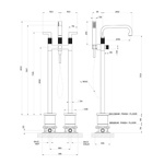 Gessi Inciso- Напольный смеситель для ванны с душевой лейкой. цвет: black XL- фото2
