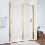 Душевое ограждение в проем Vegas EP-F-1 100 золото профиль/прозрачное стекло- фото