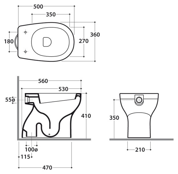 Унитаз напольный, слив в пол 36x50 Globo Grace GR001.BI- фото2