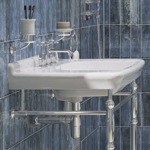 Смеситель Burlington Guild для раковины на три отверстия, с ручками, цвет Хром- фото4