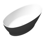 Ванна из камня Radostone Adriana Stone Surface 1700 х 805 х 580 мм чёрно-белая матовая- фото