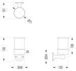 Devon&Devon New York Стакан с настенным держателем, керамика/хром- фото2