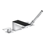 Axor MyEdition Смеситель для ванны, на 4 отв, излив 200мм, цвет: хром/черное стекло- фото