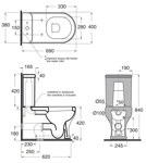 AZZURRA CHARME унитаз моноблок 68*40см, слив универсальный,с бачком СИДЕНИЕ НА ВЫБОР, фурнитура хром- фото2