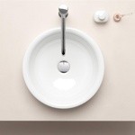 GSI Sand Раковина накладная круглая 42 см, h 14см без отв под смеситель, цвет белый- фото2