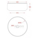 ArtCeram COGNAC Раковина накладная , 42 см, без отв под смеситель, без слив-перелива, цвет белый- фото2