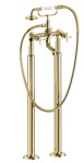Смеситель для ванны Burlington Guild с ручным душем, свободностоящий Золото- фото