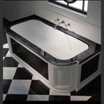 Devon&Devon President Sx Ванна из минерального литья левый вариант 1810*845*580 мм, цвет: белый / черный- фото