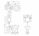Унитаз Burlington P2+T31 CHR+C1 WAL с низким бачком 51см, с ручкой слива цвета орех- фото2