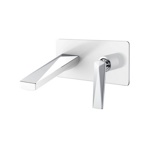 Смеситель для умывальника из стены Boheme VENTURO 375-W белый + золото- фото