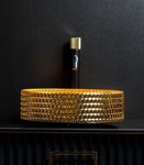 Раковина хрустальная, овальная Boheme 817-G, золото- фото2