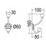 Devon&Devon Chelsea Крючок двойной, цвет золото- фото2