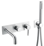 Смеситель встроенный + ручной душ + излив Boheme Uno 464-3-CR, хром- фото