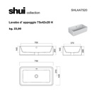 Раковина накладная 75 см Cielo Shui SHLAA7520- фото3