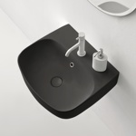 Kerasan Nolita Раковина подвесная/накладная 50х45 см, с 1 отв под смеситель, цвет черный матовый- фото
