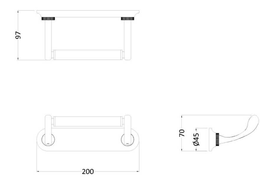 Бумагодержатель Burlington Guild одинарный, цвет Золото- фото2