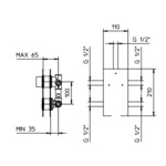 Palazzani Mis встроенный смеситель на 3 потребителя хром- фото2