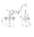 Смеситель для ванны Bugnatese Princeton Plus 8002- фото2