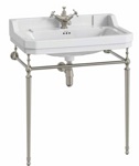 Раковина 80см Burlington Edwardian B18 1TH+T50 BNKL на 1 или 3 отверcтия с  подстольем Шлифованный никель- фото