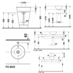 Duravit Раковина накладная круглая 330мм, без отв под смеситель, с переливом, цвет белый- фото2