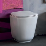 Kerasan Tribeca Унитаз напольный пристенный 55 см БЕЗОБОДКОВЫЙ, c креплением WB5N, цвет: белый глянец- фото