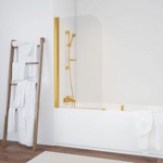 Шторка на ванну Vegas Glass EV 75см профиль золото- фото