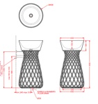 Artceram WIRE Раковина для структуры d43 см,без отв под смеситель, цает черный со структурой металлической цвет черный- фото4