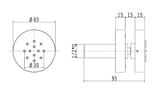 BJ002BXX AquaElite боковая форсунка O 65 мм, хром- фото2
