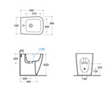 Биде напольное 45x36 Globo Stone SS010.BI - фото2