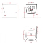 Artceram A16 MINI Биде подвесное 36х45 см, с 1 отв под смеситель, с креплениями, цвет белый- фото2