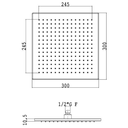 SF048AXX AquaElite верхний душ, 300x300 мм- фото2