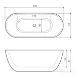 Ванна каменная Balteco Halo 1700х720х630мм- фото4