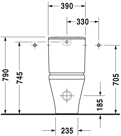 Duravit DuraStyle Унитаз моноблок пристенный 370х700 мм, с креплением,слив универсальный, цвет белый