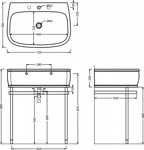 Artceram AZULEY Металлическая консоль c раковиной 72х50 см, цвет хром- фото2