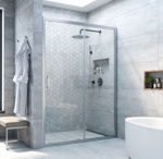 Душевое Дверь Vegas 155*200см матовый хром/стекло прозрачное