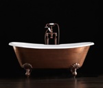 Devon Admiral Ванна чугунная без отв под смес., 182х81хh72см, цвет: cостаренная медь/белый, ножки EAGLE cостаренная медь- фото