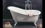Simas Ванна Чугунная на белых ножках 153x76 см - фото