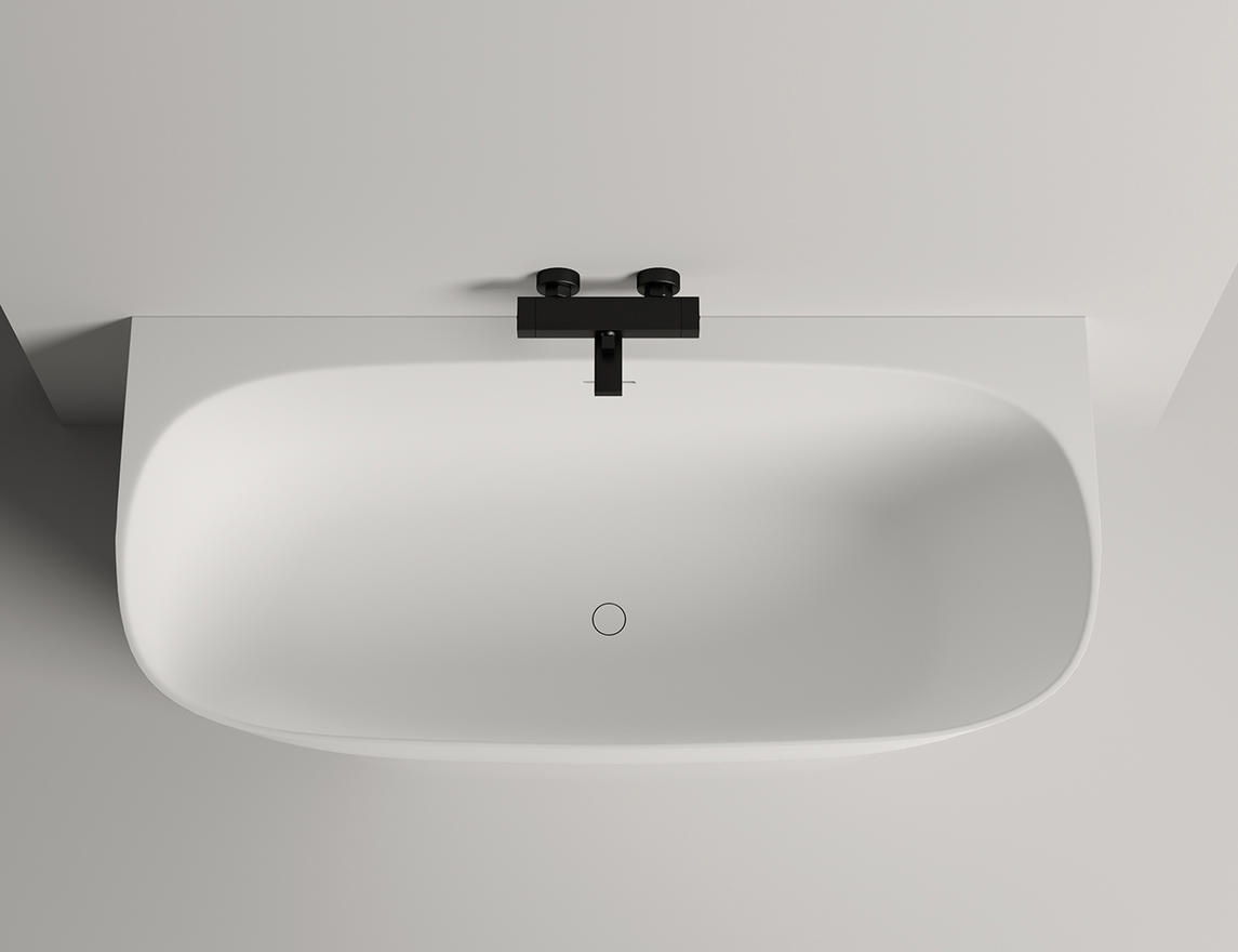 Отдельностоящая ванна из камня Salini Sofia Wall S-Sense 1700х800х580мм, глянец- фото2