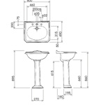 Раковина Sanitan Balasani 600x490 мм с пьедесталом- фото3