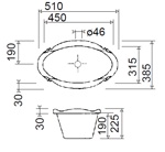 Раковина накладная Sanitan Victorian 510x385 мм- фото2