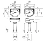 Раковина Sanitan Nouveau 665x530 мм с пьедесталом- фото3