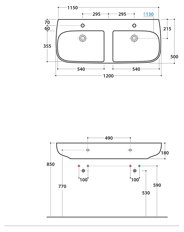   120x50 Globo Genesis GE120.BI 