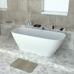 Ванна из камня Radostone Ernica Stone Surface 1700 х 720 х 580 мм белый матовый- фото