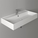 Simas Agile Раковина 91х46 см, 1 отв., подвесная, с переливом, цвет: белый- фото