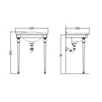 Devon&Devon Westminster Декоративная структура 69.5х50см, с раковиной на 3 отв., цвет: хром/белая- фото2