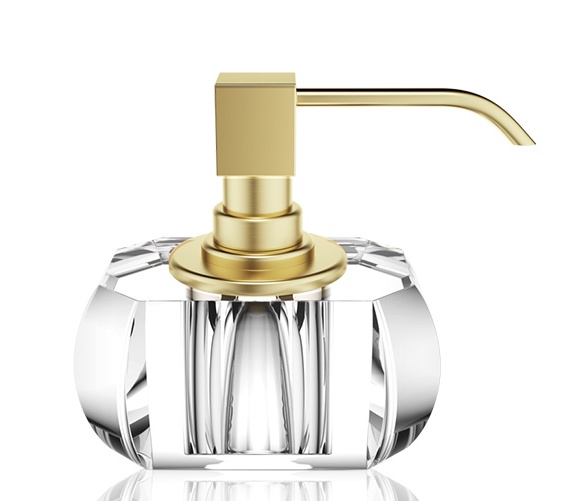 Decor Walther Kristall SSP Дозатор для мыла, настольный, хрустальное стекло, цвет: прозрачный / золото матовое