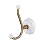 Devon DOROTHY вешалка-крючок настенный, держатель цвет: состаренная бронза/белый- фото