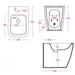 Artceram A16 Биде напольное приставное 36х52 см, с 1 отв под смеситель, с креплениями, цвет белый.- фото2