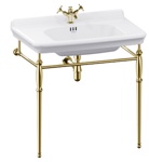 Раковина Burlington Guild 85 см на 1 и 3 отверстия с подстольем GOLD- фото